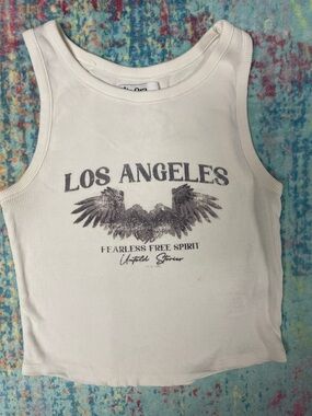 Primark (Rita Ora) White Ribbed Tank Top